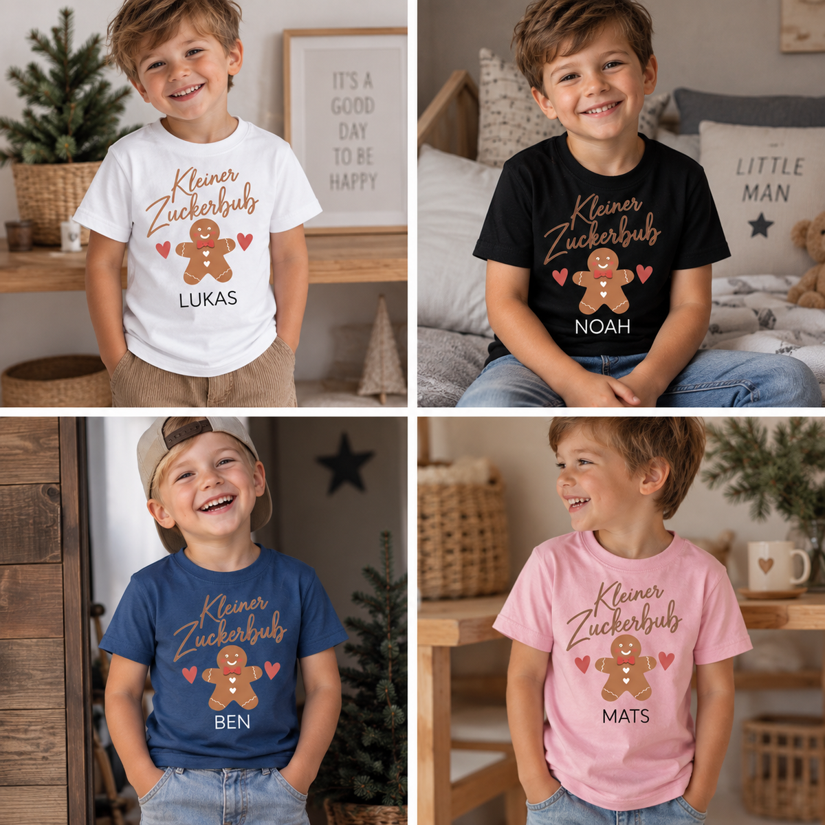 Kleiner Zuckerbub Weihnachts-T-Shirt für Kinder – Produktansicht 7