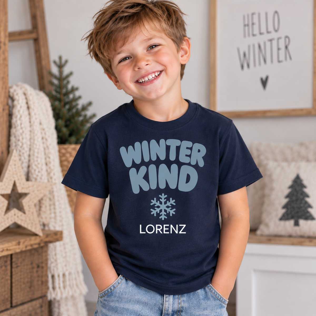 Winterkind Weihnachts-T-Shirt für Kinder – Produktansicht 9