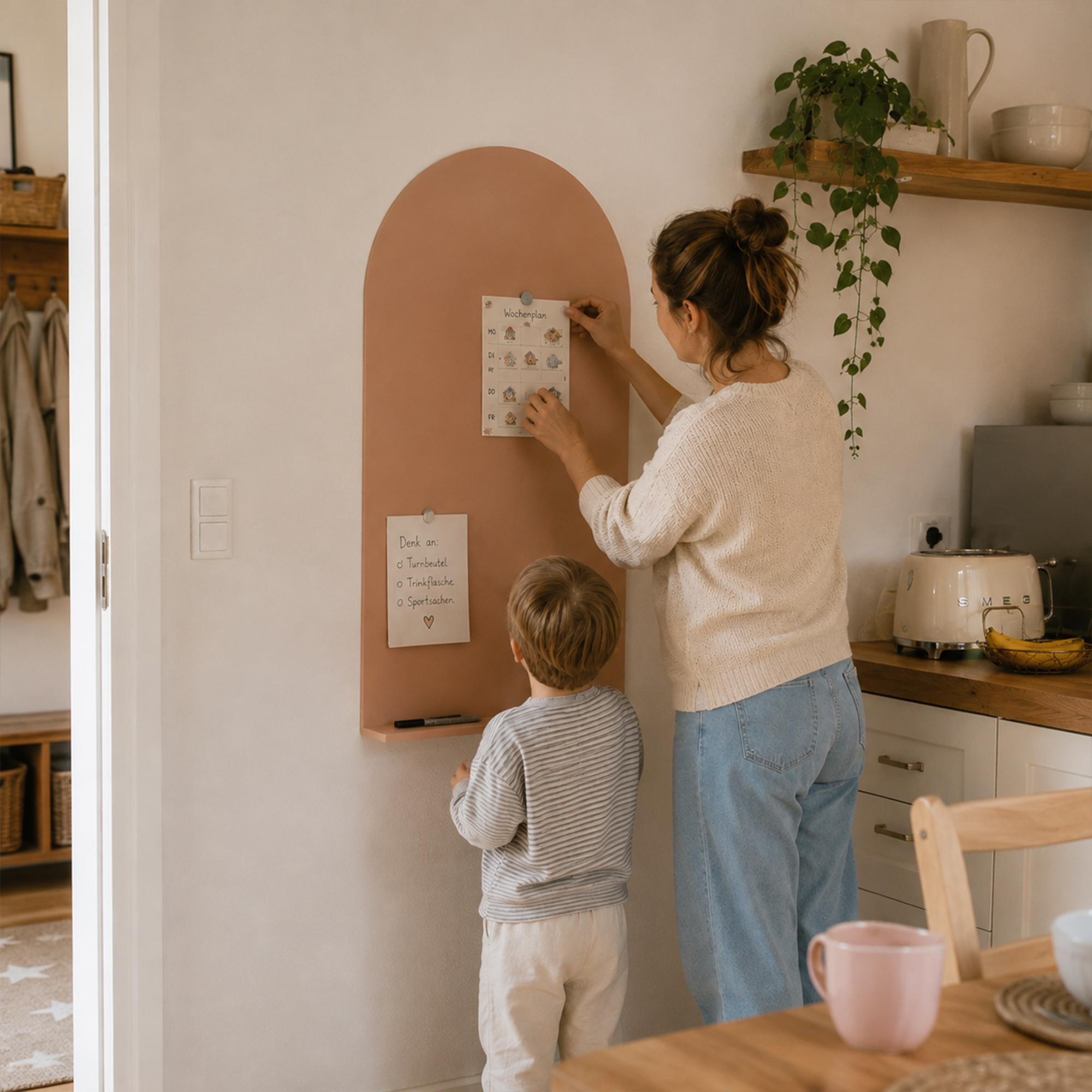 Magnetwand nach Maß für Kinderzimmer – magnetische Kreidewand in Wunschgröße, Montessori Boho Deko