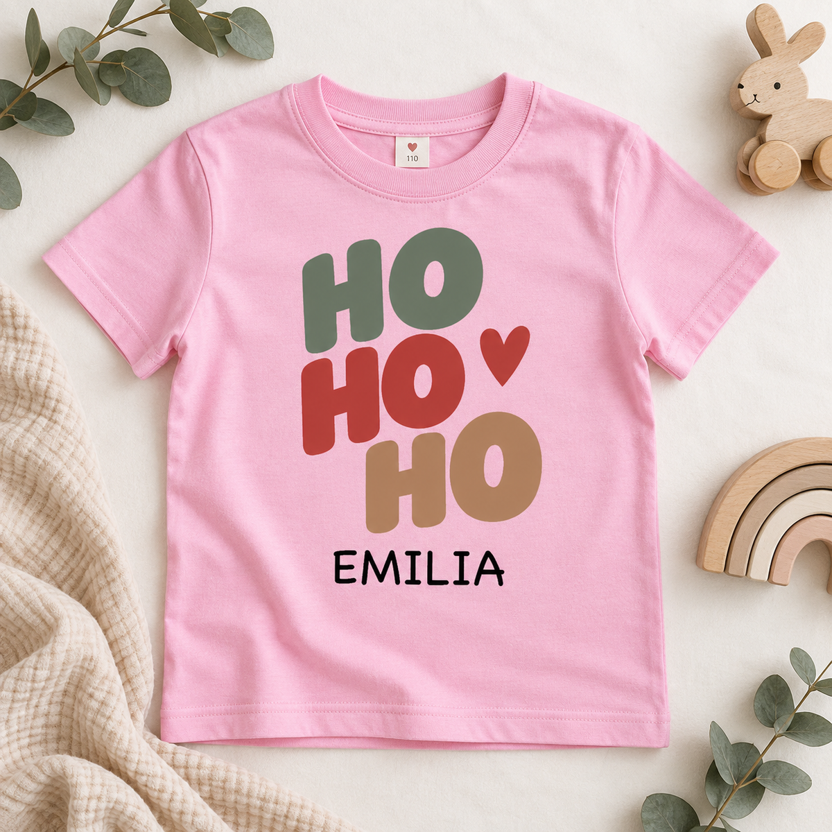 Ho Ho Ho Weihnachts-T-Shirt für Kinder – Produktansicht 11