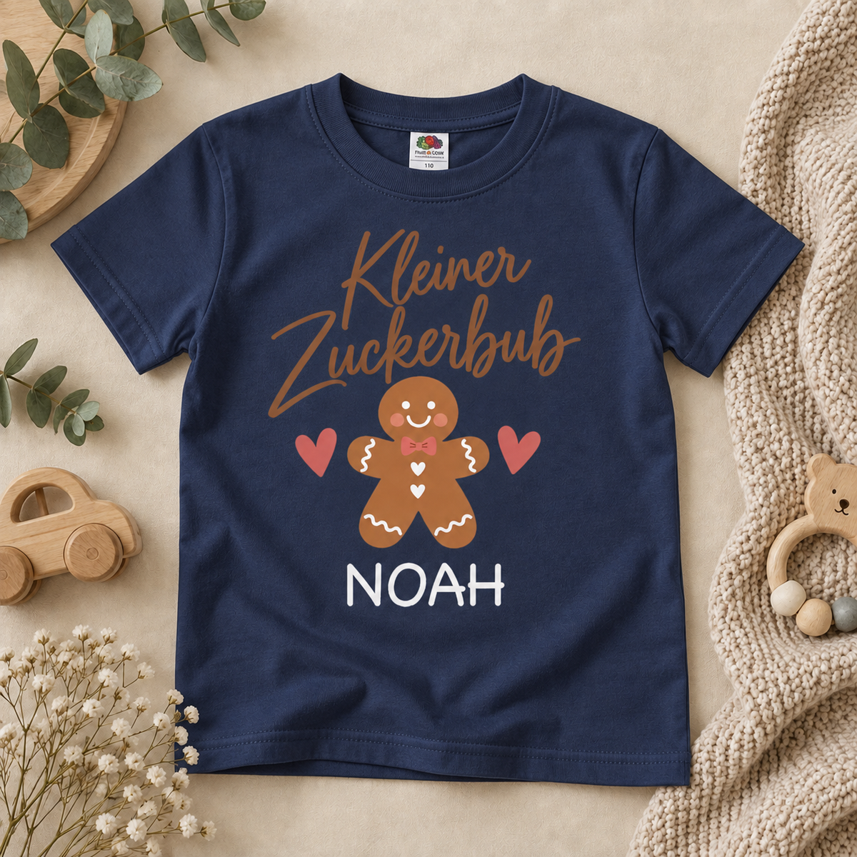 Kleiner Zuckerbub Weihnachts-T-Shirt für Kinder – Produktansicht 4