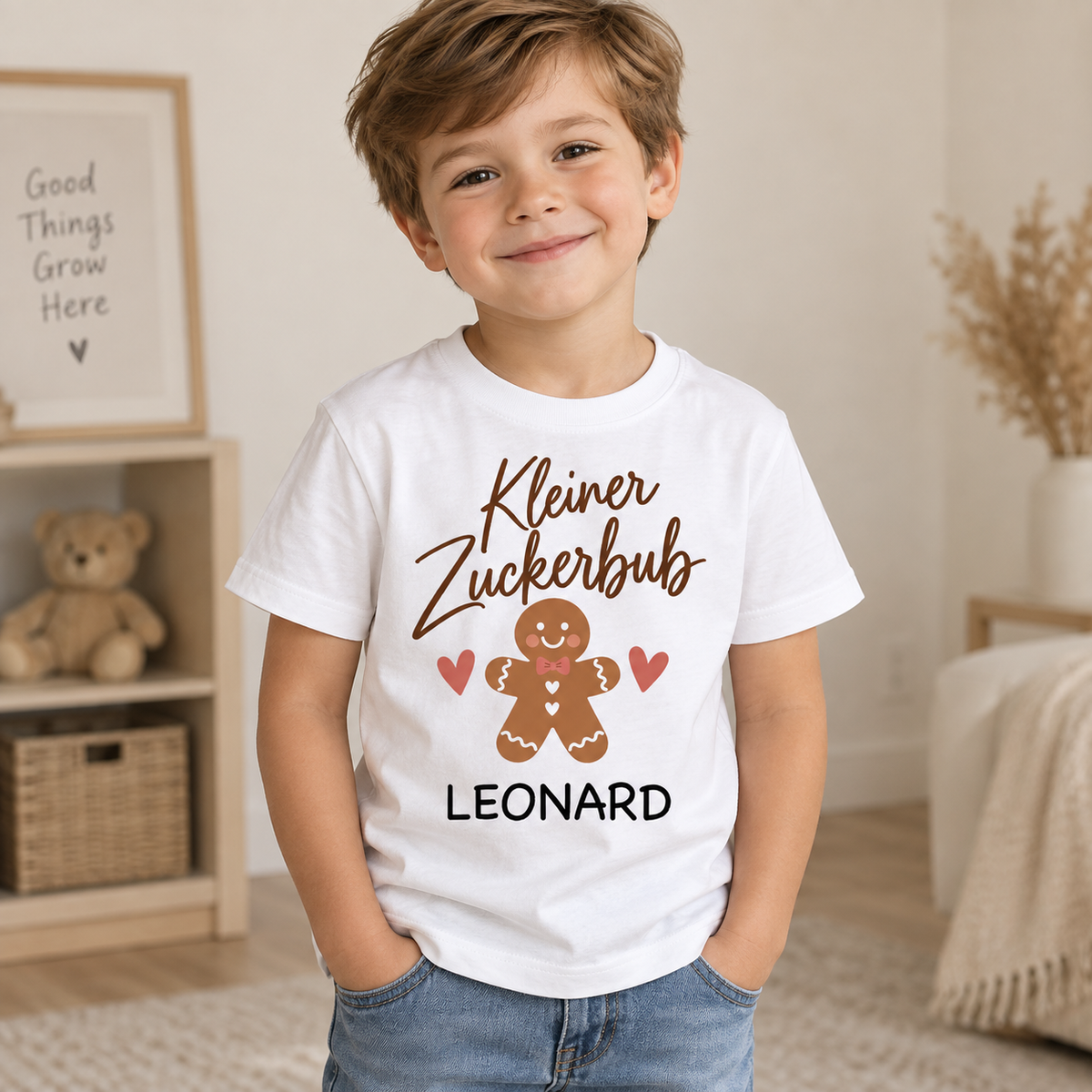 Kleiner Zuckerbub Weihnachts-T-Shirt für Kinder – Produktansicht 6