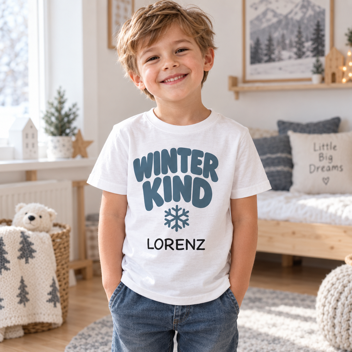 Winterkind Weihnachts-T-Shirt für Kinder – Produktansicht 5