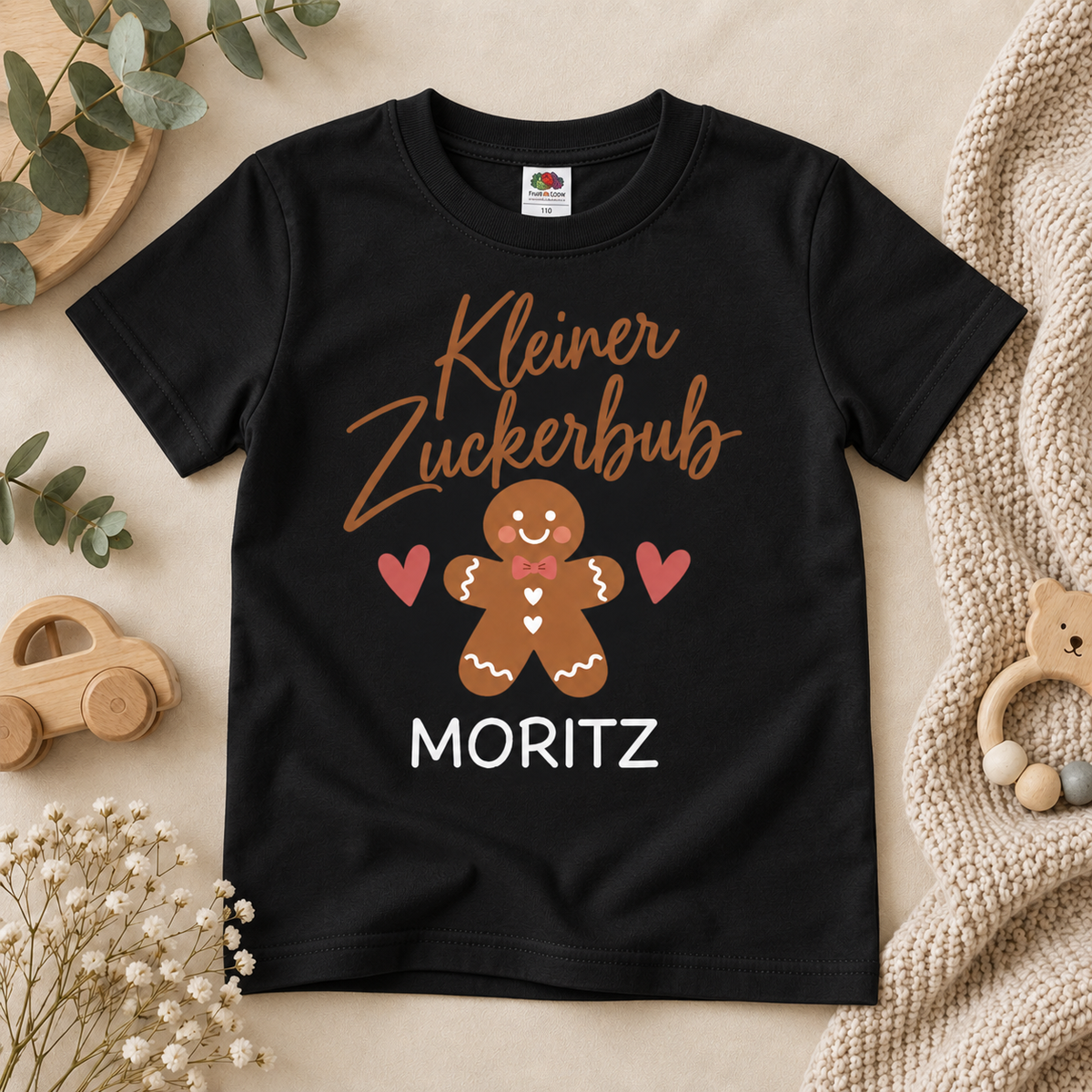 Kleiner Zuckerbub Weihnachts-T-Shirt für Kinder – Produktansicht 2