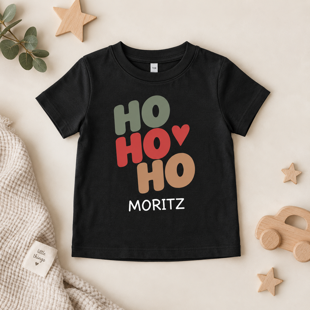 Ho Ho Ho Weihnachts-T-Shirt für Kinder – Produktansicht 9