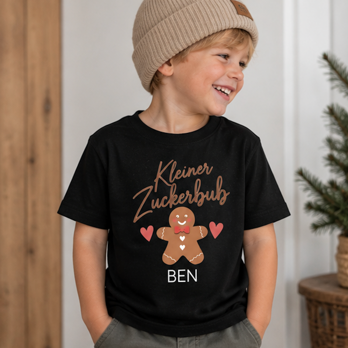 Kleiner Zuckerbub Weihnachts-T-Shirt für Kinder – Produktansicht 3