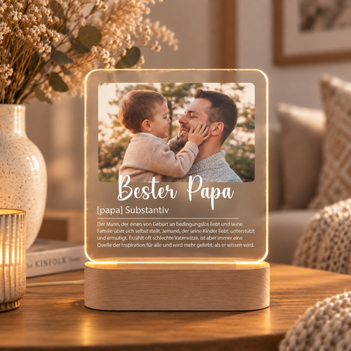 Personalisierte Fotolampe als Geschenk für Papa