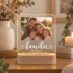 Personalisierte Fotolampe mit Familiennamen