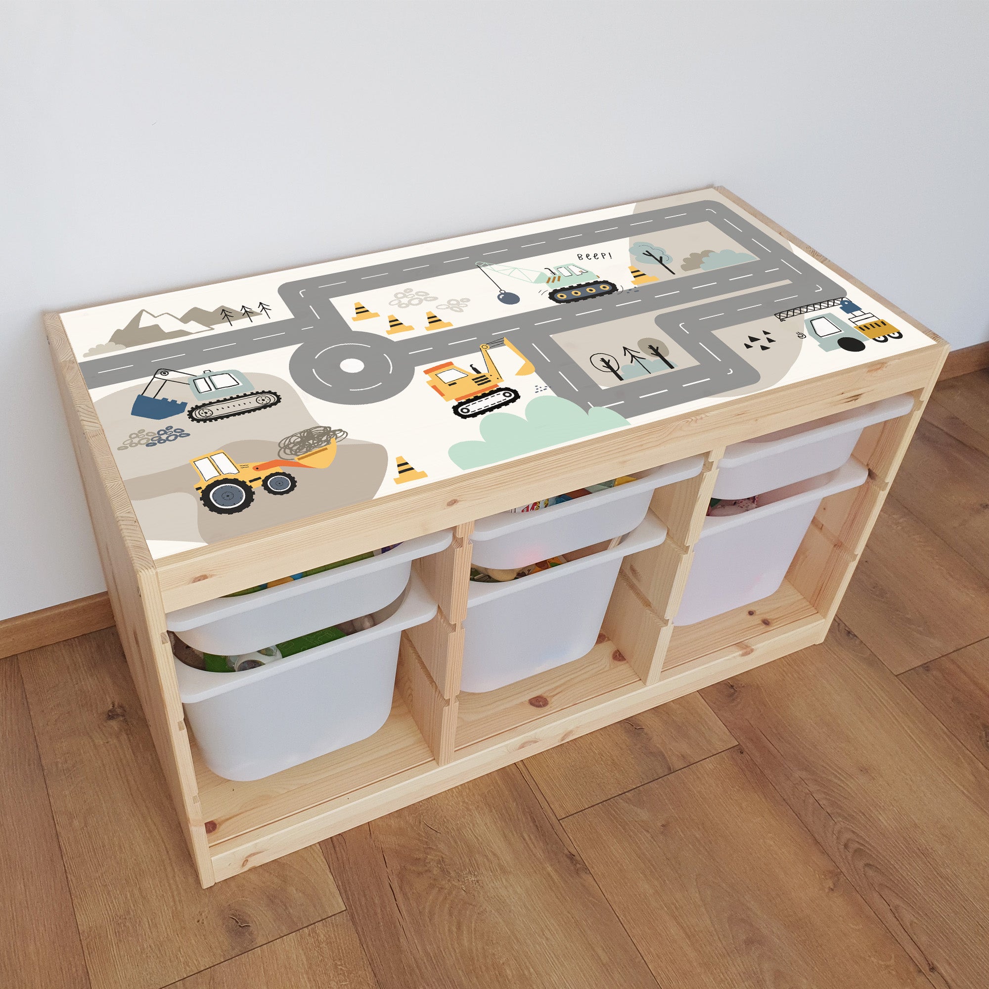 Spielstraßen Aufkleber IKEA Trofast "Baustelle"