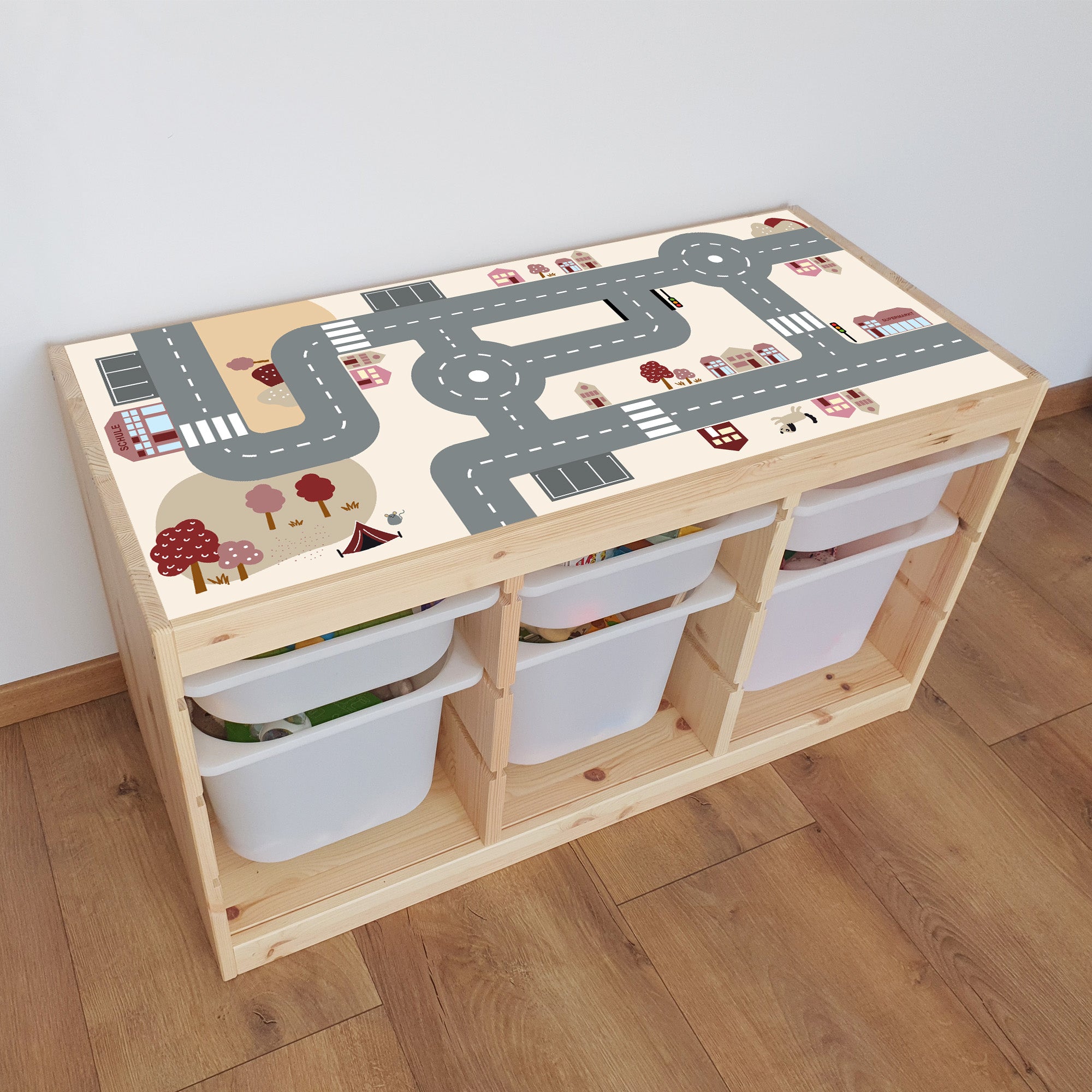 Spielstraßen Aufkleber IKEA Trofast "Rosa"