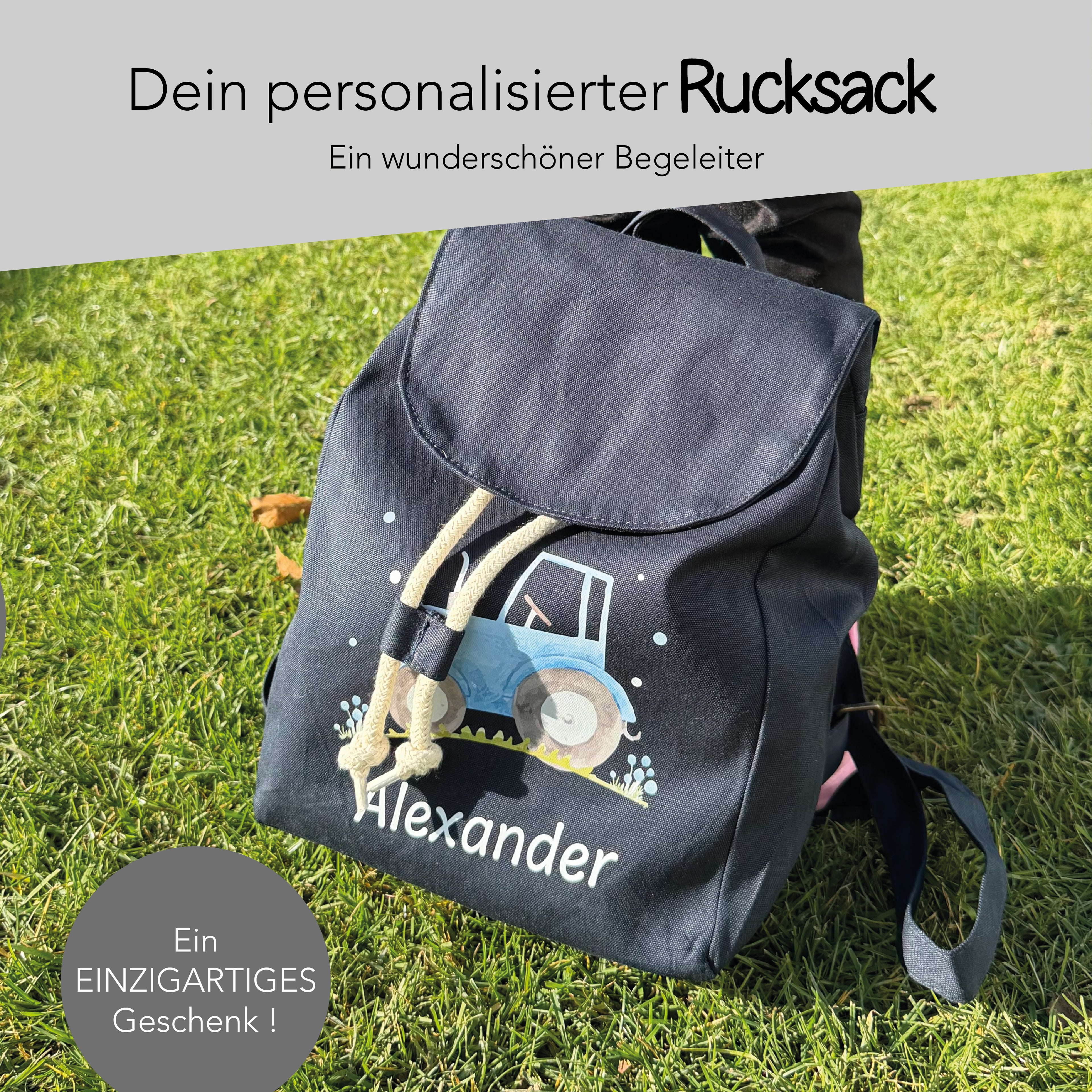 Kinderucksack "Bio Baumwolle" personalisiert