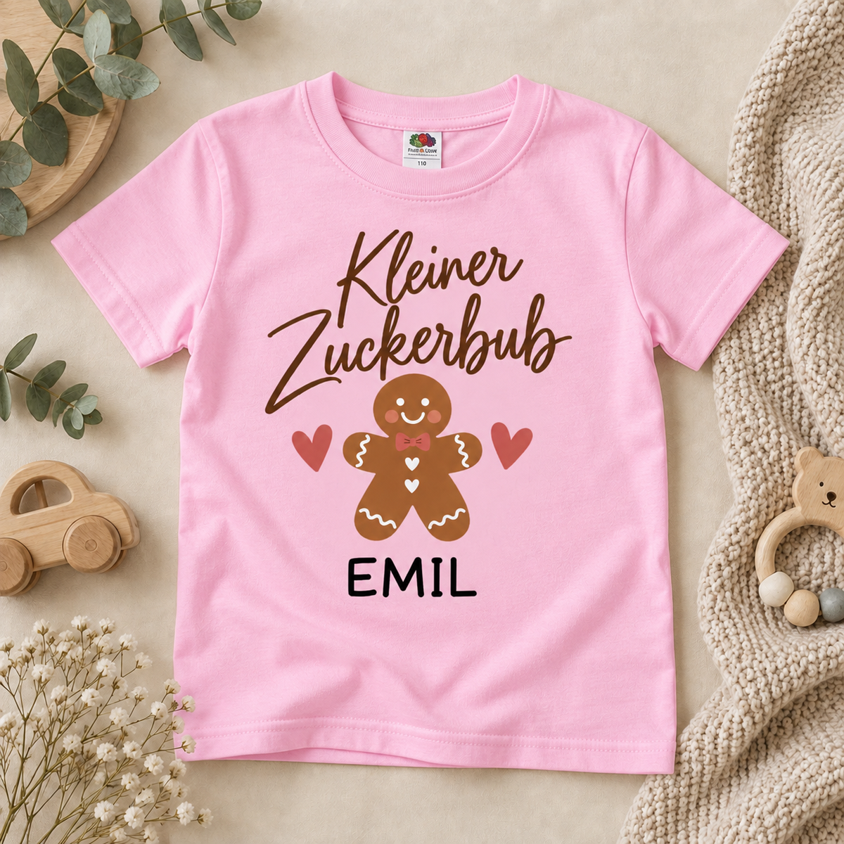 Kleiner Zuckerbub Weihnachts-T-Shirt für Kinder – Produktansicht 5