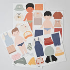 Magnetische Anziehpuppe Jungen mit verschiedenen Outfits