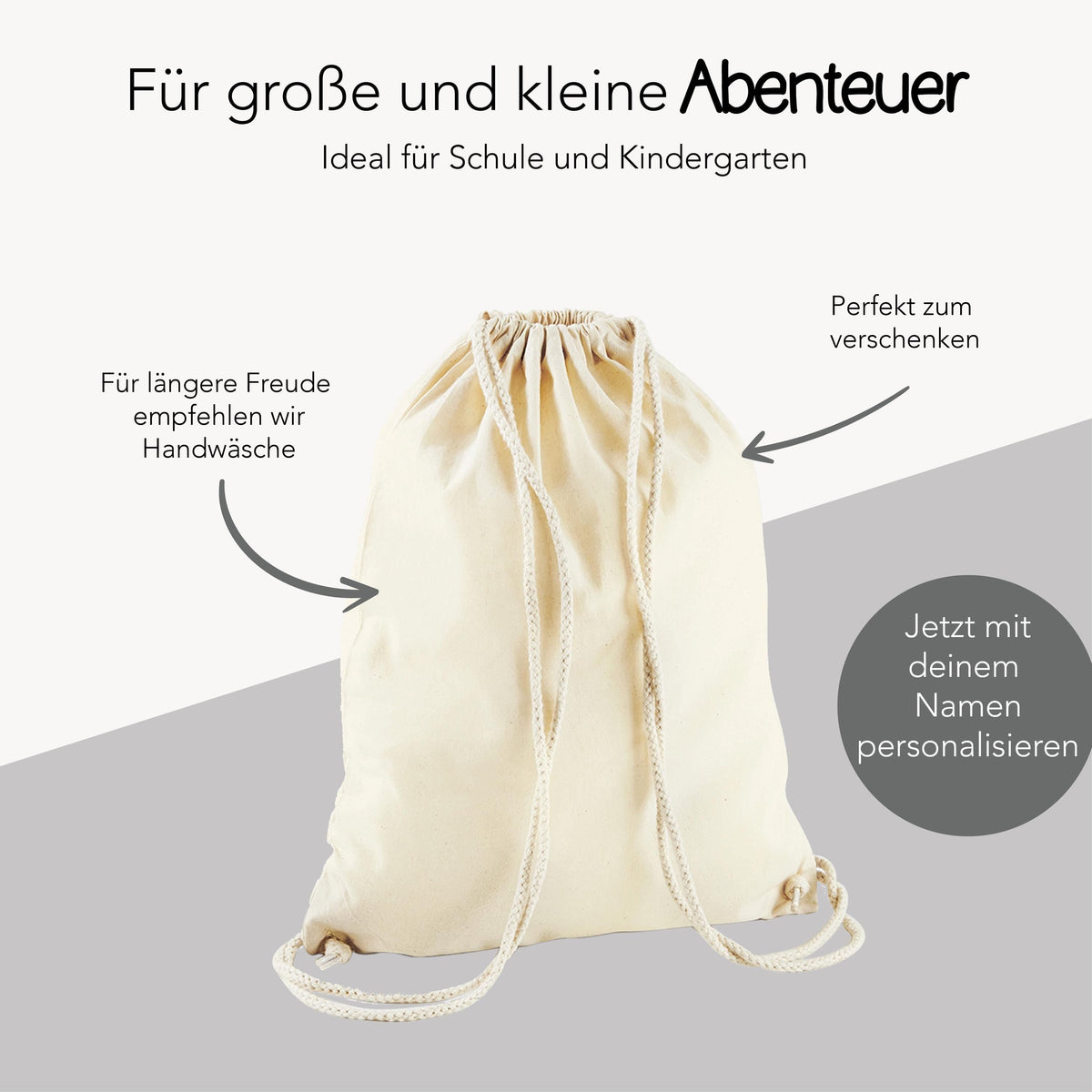 Ballerina Turnbeutel aus Baumwolle für Kita und Kindergarten