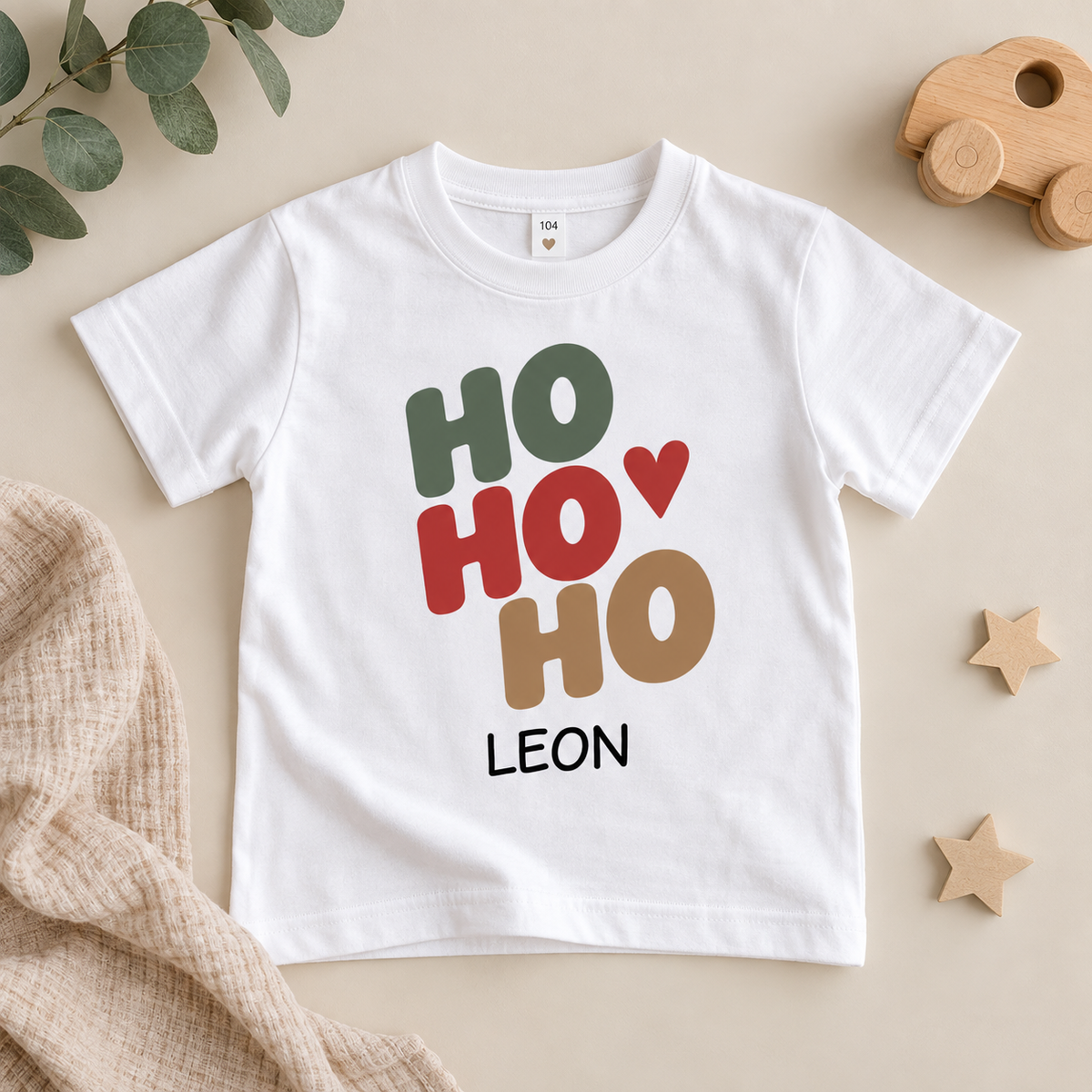 Ho Ho Ho Weihnachts-T-Shirt für Kinder – Produktansicht 8