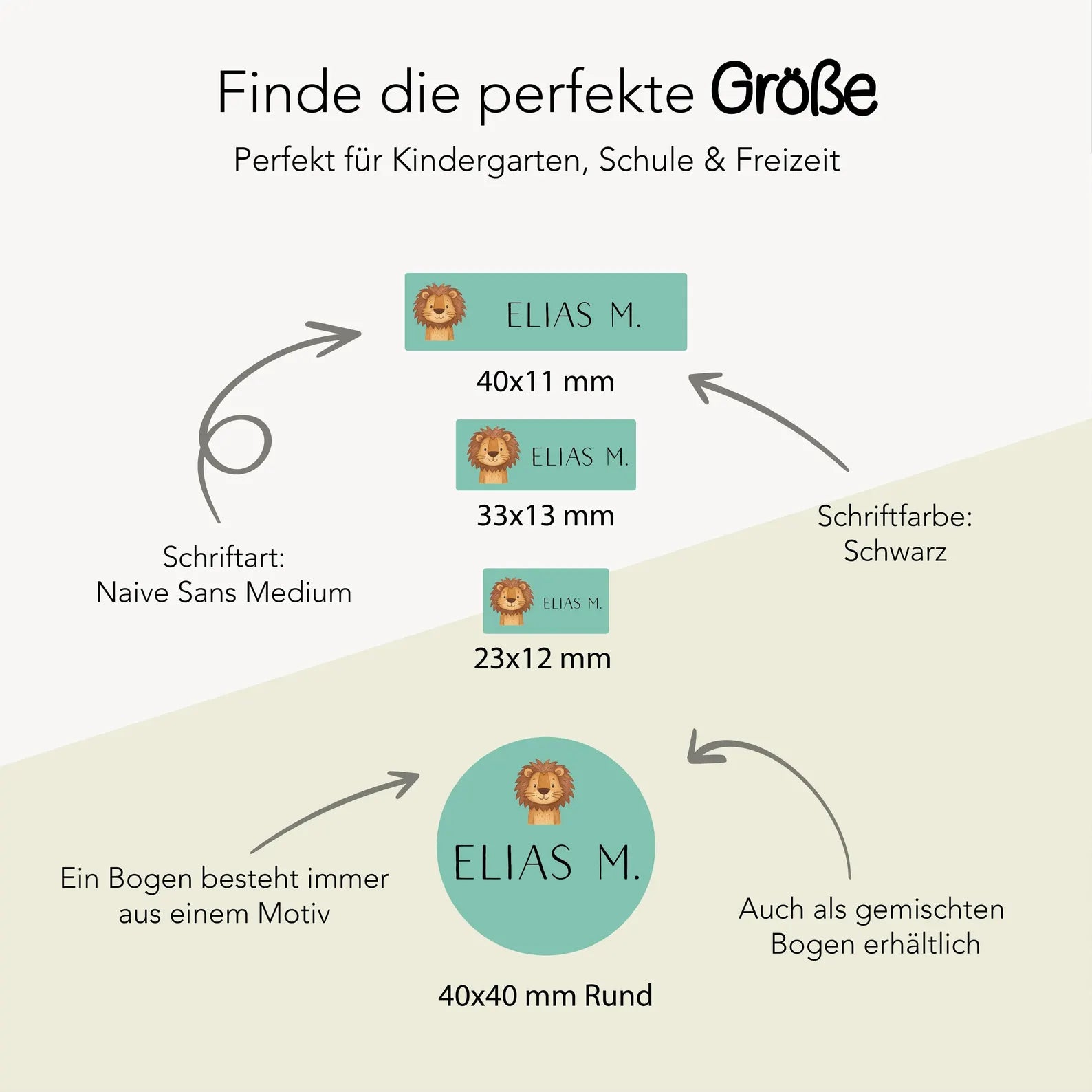 Namensaufkleber "Tiere"
