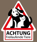 Warnschild Tiere mit optionalen Bohrungen