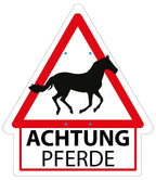 Hinweisschild Achtung Pferde ca. 44 × 50 cm