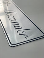 Hochzeitskennzeichen „Just Married“ – Silber, personalisiert für Hochzeitsauto