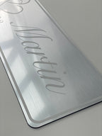 Hochzeitskennzeichen „Just Married“ – Silber, personalisiert für Hochzeitsauto