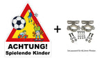 Aluverbund Warnschild Achtung spielende Kinder ca. 44 × 50 cm