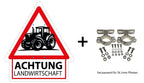 Warnschild Landwirtschaft mit optionaler Pfostenbefestigung