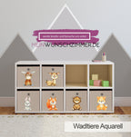 Boxenaufkleber Waldtiere Aquarell – 6er Set – Produktansicht 2