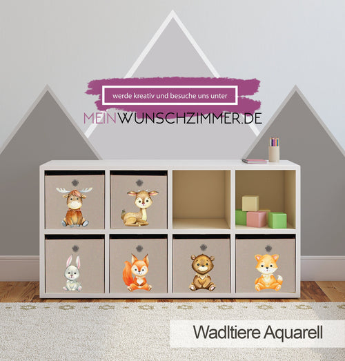 Boxenaufkleber Waldtiere Aquarell – 6er Set – Produktansicht 2
