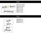 Hochzeitskennzeichen „Grod g'heirat“, personalisiert für Hochzeitsauto