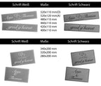 Hochzeitskennzeichen „Grod g'heirat“ – Silber, personalisiert für Hochzeitsauto