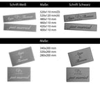 Hochzeitskennzeichen „Just Married“ – Silber, personalisiert für Hochzeitsauto
