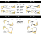 Hochzeitskennzeichen „Frisch verheiratet“ – Blumen & Herz Gold, personalisiert für Hochzeitsauto