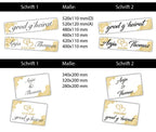 Hochzeitskennzeichen „Grod g'heirat“ – Blumen & Herz Gold, personalisiert für Hochzeitsauto