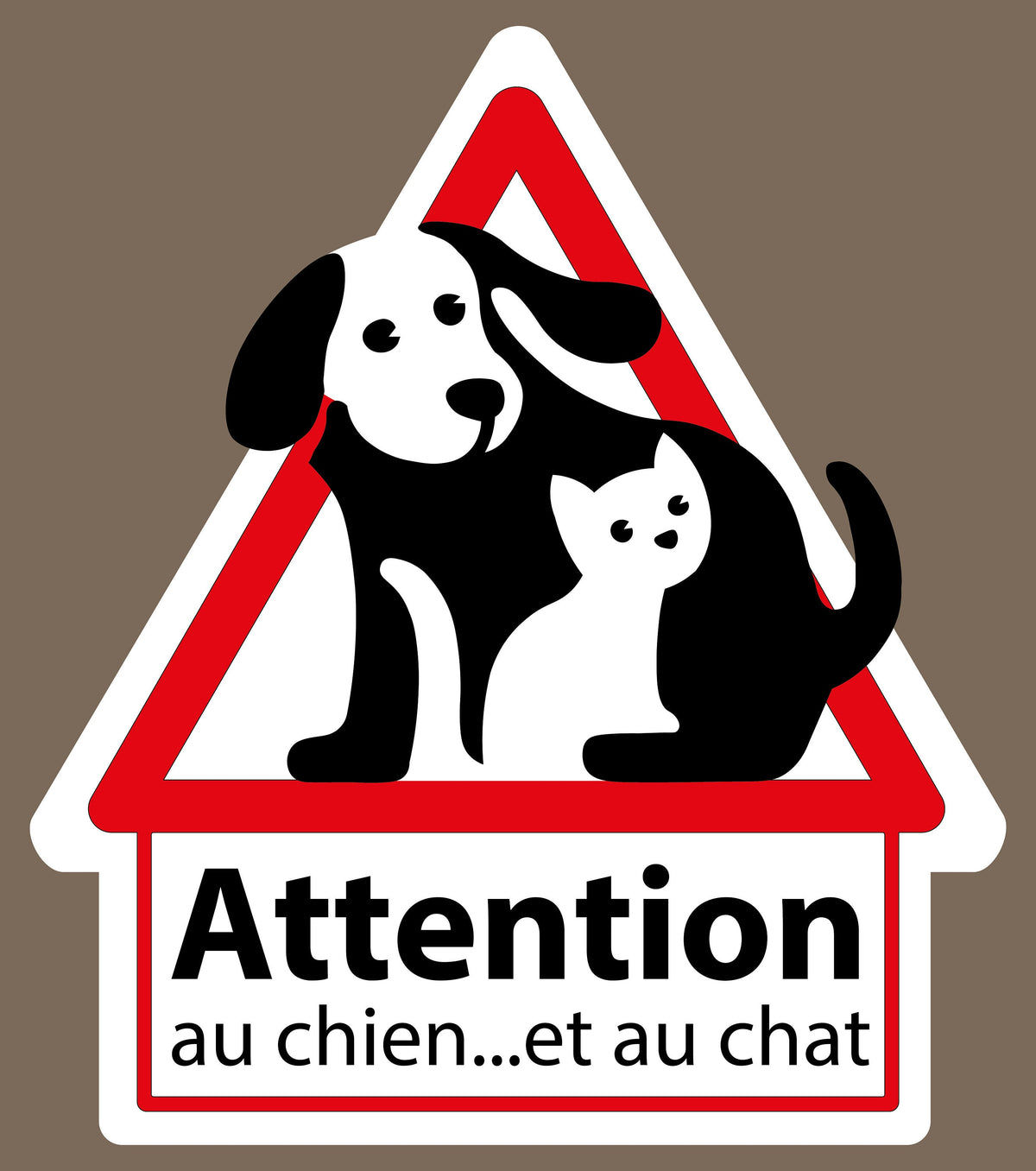 Warnschild für Tiere an Einfahrt, Hof und Grundstück