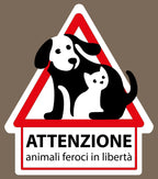 Achtung freilaufende Tiere Schild ca. 44 × 50 cm