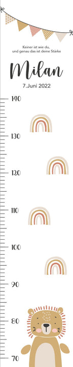 Messlatte Löwe Kinder 70-140cm, Messlatte Kinder Holz, Messlatte, Baby, Taufgeschenk, Messlatte personalisiert, Kinderzimmer Deko, Geburt