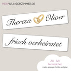 Hochzeitskennzeichen „Frisch verheiratet“, personalisiert für Hochzeitsauto