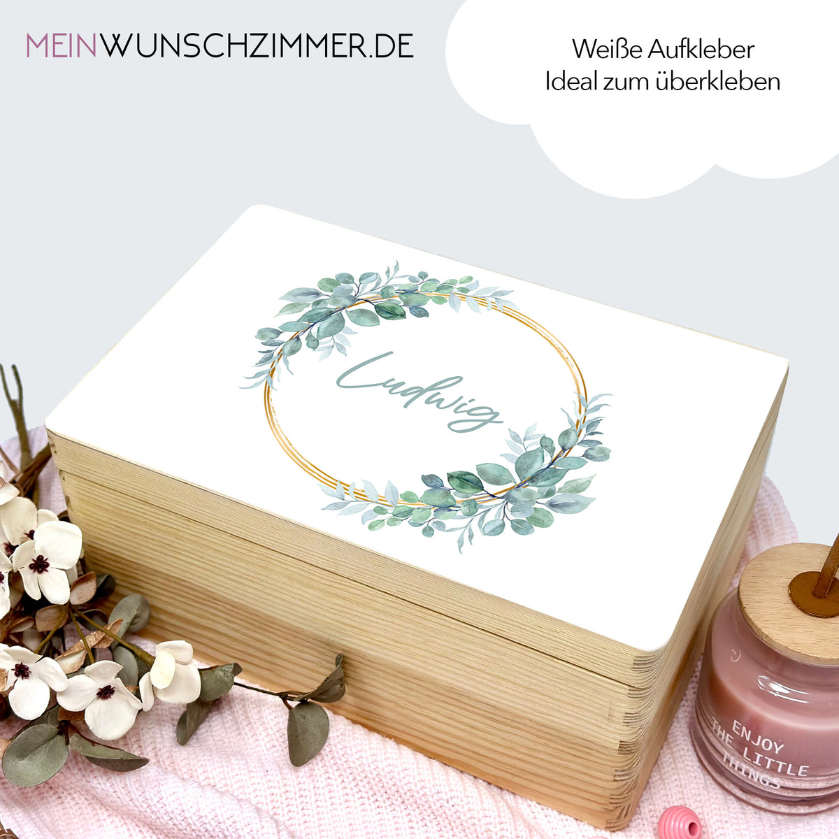 Personalisierter Erinnerungsbox-Aufkleber – Motiv Grün