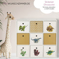 Boxenaufkleber Dinosaurier – 6er Set für Kallax- und Aufbewahrungsboxen