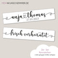 Hochzeitskennzeichen „Frisch verheiratet“ – Herz, personalisiert für Hochzeitsauto