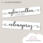 Hochzeitskennzeichen – Herz, personalisiert für Hochzeitsauto