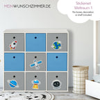 Boxenaufkleber Weltraum – 6er Set für Kallax- und Aufbewahrungsboxen