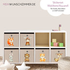 Boxenaufkleber Waldtiere Aquarell – 6er Set für Kallax- und Aufbewahrungsboxen