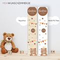 Messlatte Bär m. Krone Kinder 70-140cm, Messlatte Kinder Holz, Messlatte, Baby, Taufgeschenk, Messlatte personalisiert, Kinderzimmer, Geburt