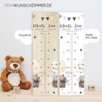 Geschwister Messlatte Ballontiere Kinder 70-140cm, Zwillinge, Messlatte Holz, Baby, Taufgeschenk, Personalisiert, Kinderzimmer, Geburt