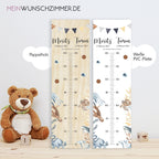 Geschwister Messlatte Meer, Kinder 70-140cm, Zwillinge, Messlatte Kinder Holz, Taufgeschenk, Personalisiert, Kinderzimmer, Geburt