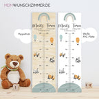 Geschwister Messlatte Baustelle Kinder 70-140cm, Zwillinge, Messlatte Holz, Baby, Taufgeschenk, Personalisiert, Kinderzimmer, Geburt
