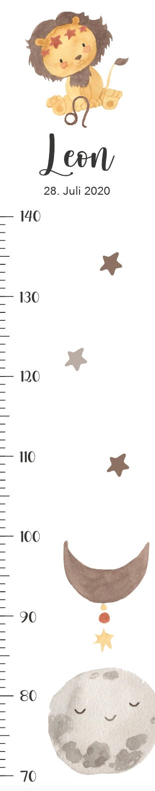 Messlatte Sternzeichen Kinder 70-140cm, Messlatte Holz, Messlatte, Baby, Taufgeschenk, Messlatte personalisiert, Kinderzimmer Deko, Geburt