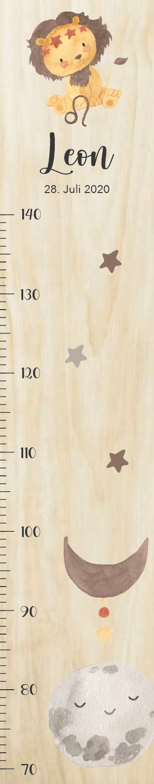 Messlatte Sternzeichen Kinder 70-140cm, Messlatte Holz, Messlatte, Baby, Taufgeschenk, Messlatte personalisiert, Kinderzimmer Deko, Geburt
