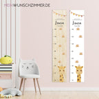 Personalisierte Messlatte aus Holz – Motiv Giraffe
